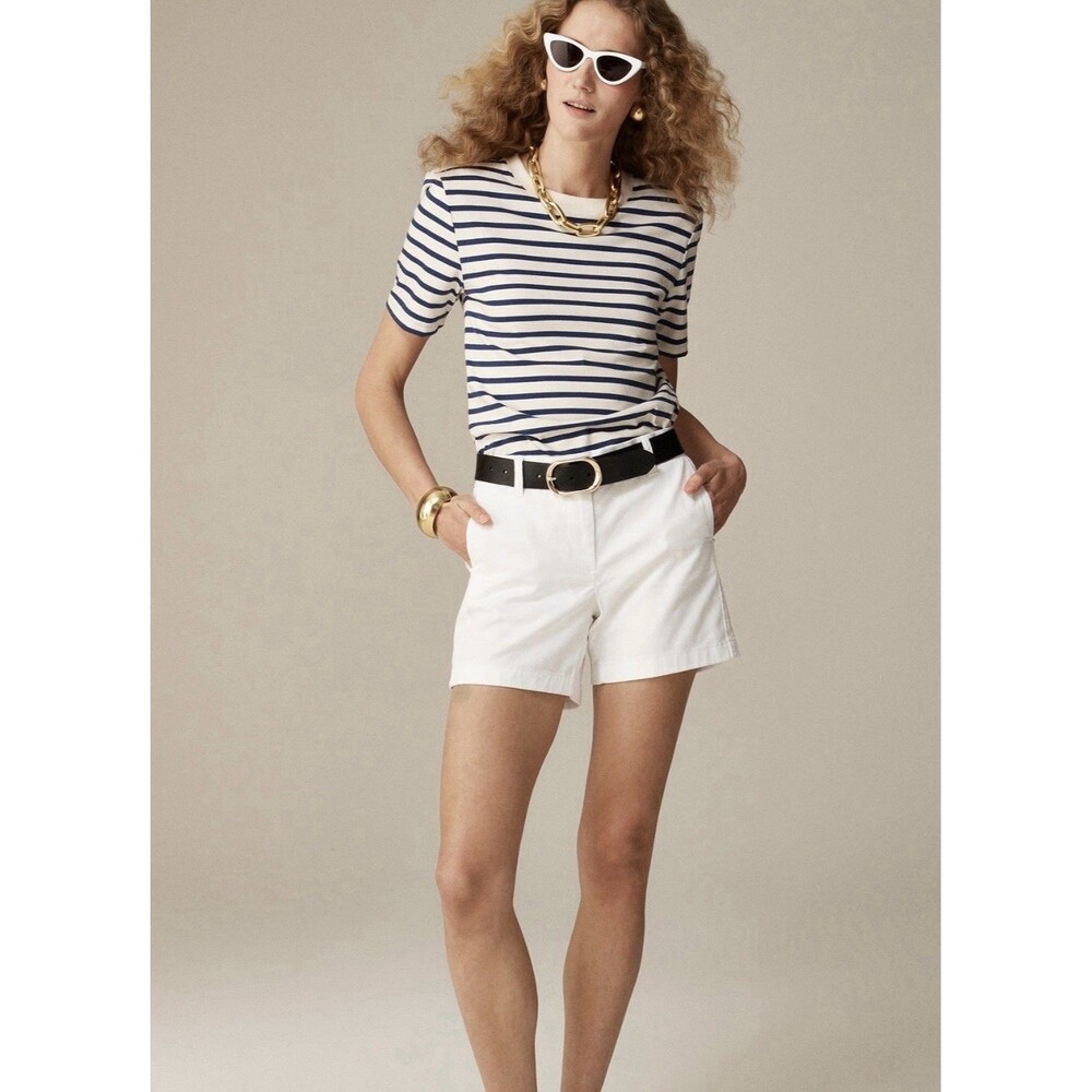 NWT J.Crew White Chino Shorts Size 2